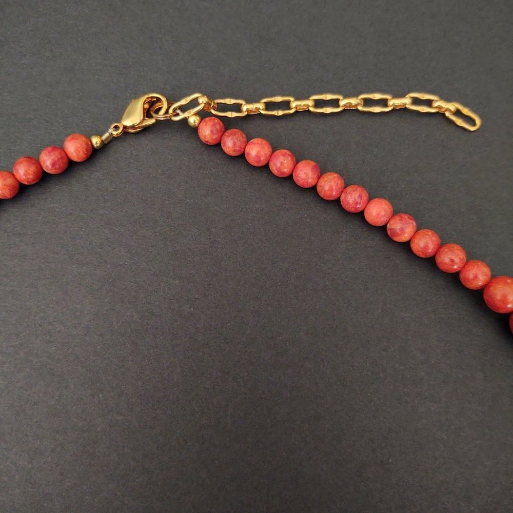 Dramatic Orange Stone Necklace - image 6